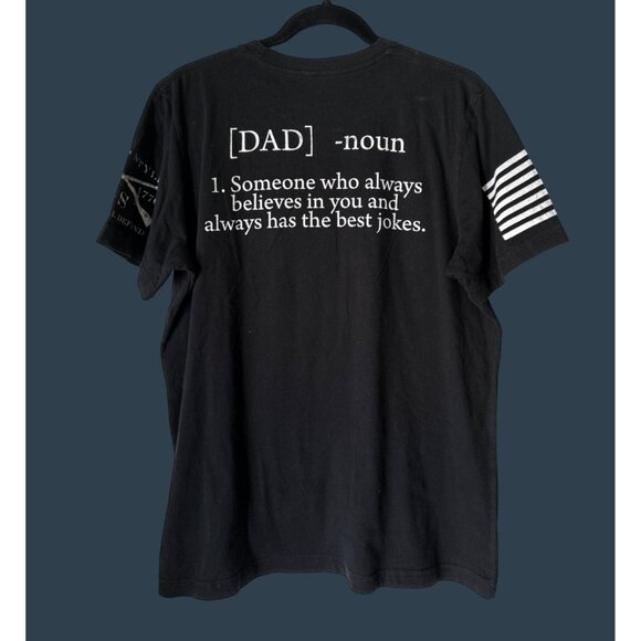 Grunt Style Mens Black "Dad" T-Shirt Large Made In USA 100% Cotton Patriotic Gra - Picture 2 of 6